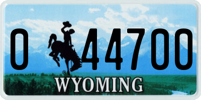 WY license plate 044700
