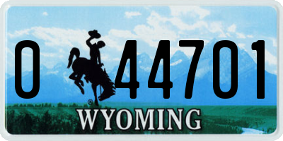 WY license plate 044701