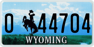 WY license plate 044704