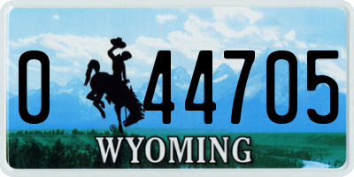 WY license plate 044705