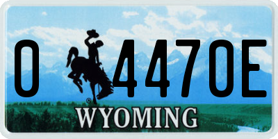 WY license plate 04470E