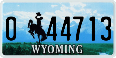 WY license plate 044713