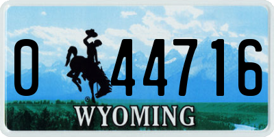 WY license plate 044716