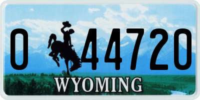 WY license plate 044720