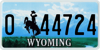 WY license plate 044724