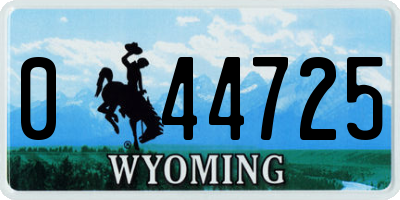 WY license plate 044725