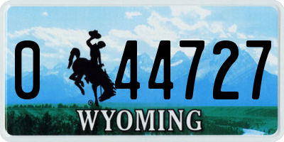 WY license plate 044727