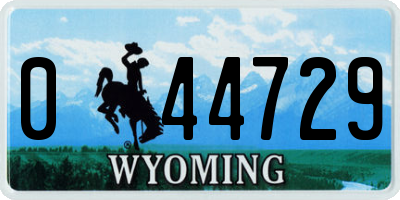 WY license plate 044729