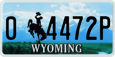 WY license plate 04472P