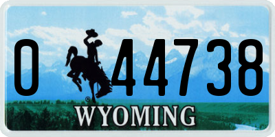 WY license plate 044738