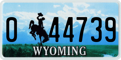 WY license plate 044739