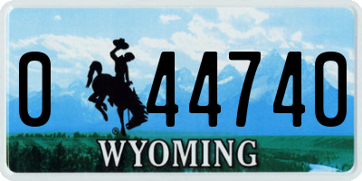 WY license plate 044740