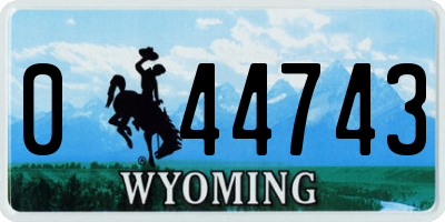 WY license plate 044743