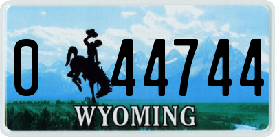 WY license plate 044744