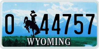 WY license plate 044757