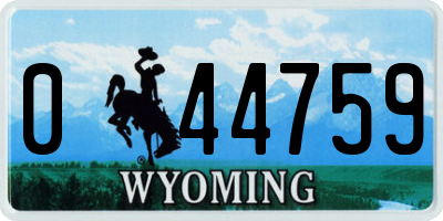 WY license plate 044759