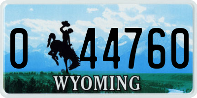 WY license plate 044760