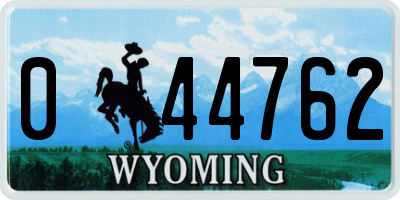 WY license plate 044762