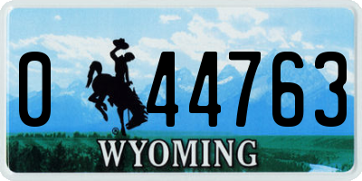 WY license plate 044763