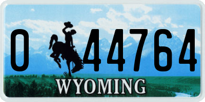 WY license plate 044764