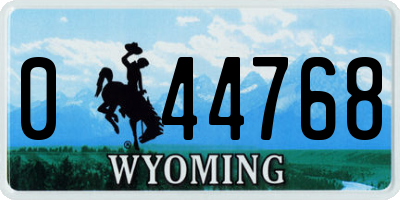 WY license plate 044768