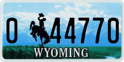 WY license plate 044770