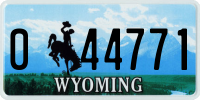 WY license plate 044771