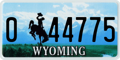 WY license plate 044775