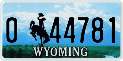 WY license plate 044781