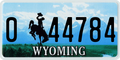 WY license plate 044784