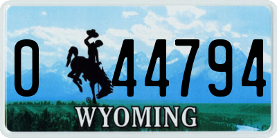 WY license plate 044794