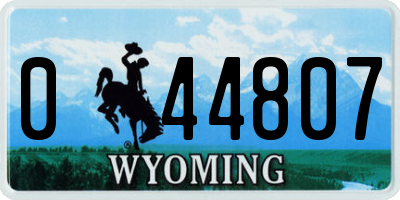 WY license plate 044807
