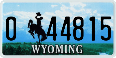 WY license plate 044815