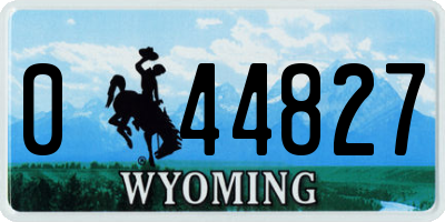 WY license plate 044827