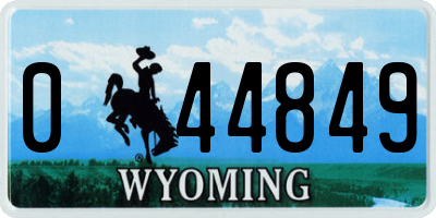 WY license plate 044849