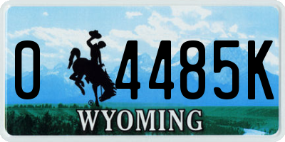 WY license plate 04485K