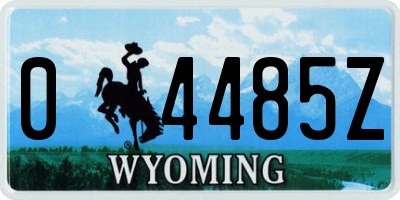 WY license plate 04485Z