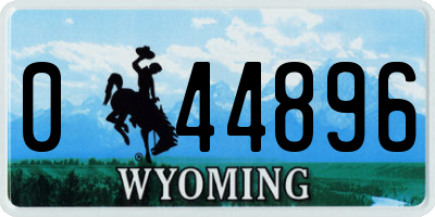 WY license plate 044896