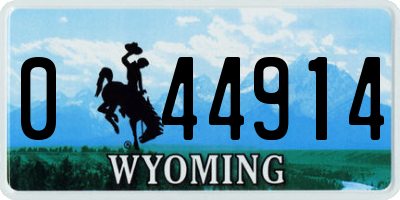 WY license plate 044914