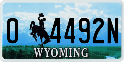 WY license plate 04492N