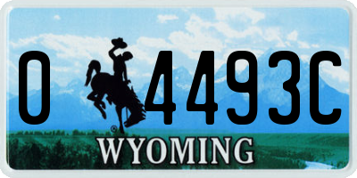 WY license plate 04493C