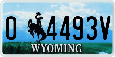 WY license plate 04493V