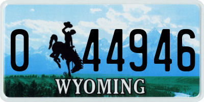 WY license plate 044946