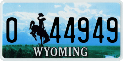 WY license plate 044949