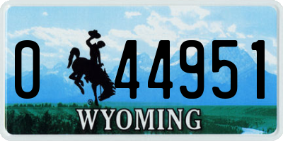 WY license plate 044951