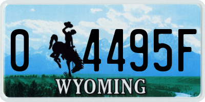 WY license plate 04495F