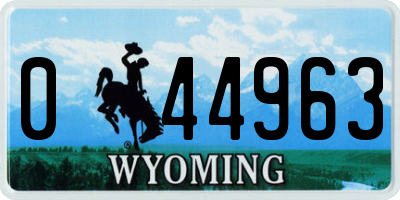 WY license plate 044963