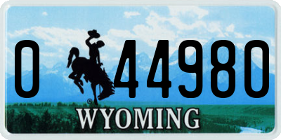 WY license plate 044980