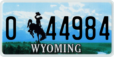 WY license plate 044984