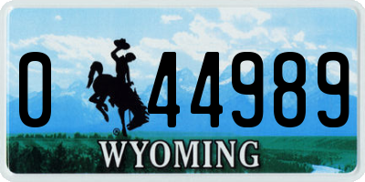 WY license plate 044989